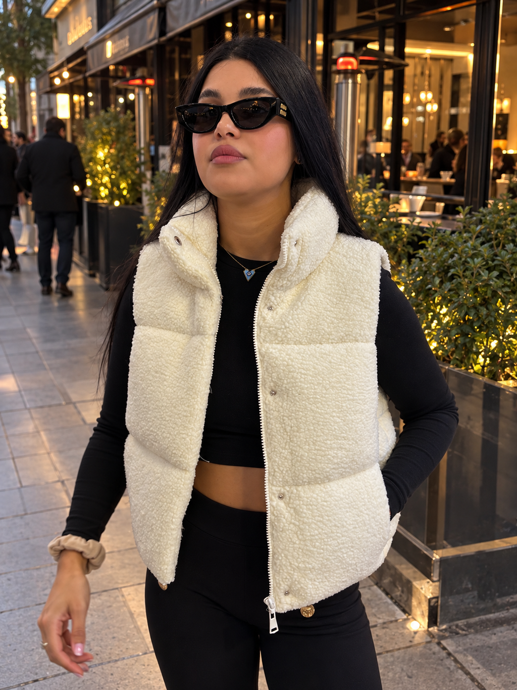 Teddy Sherpa Vest Luxury White