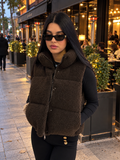 Chocolate Teddy Sherpa Vest Luxury