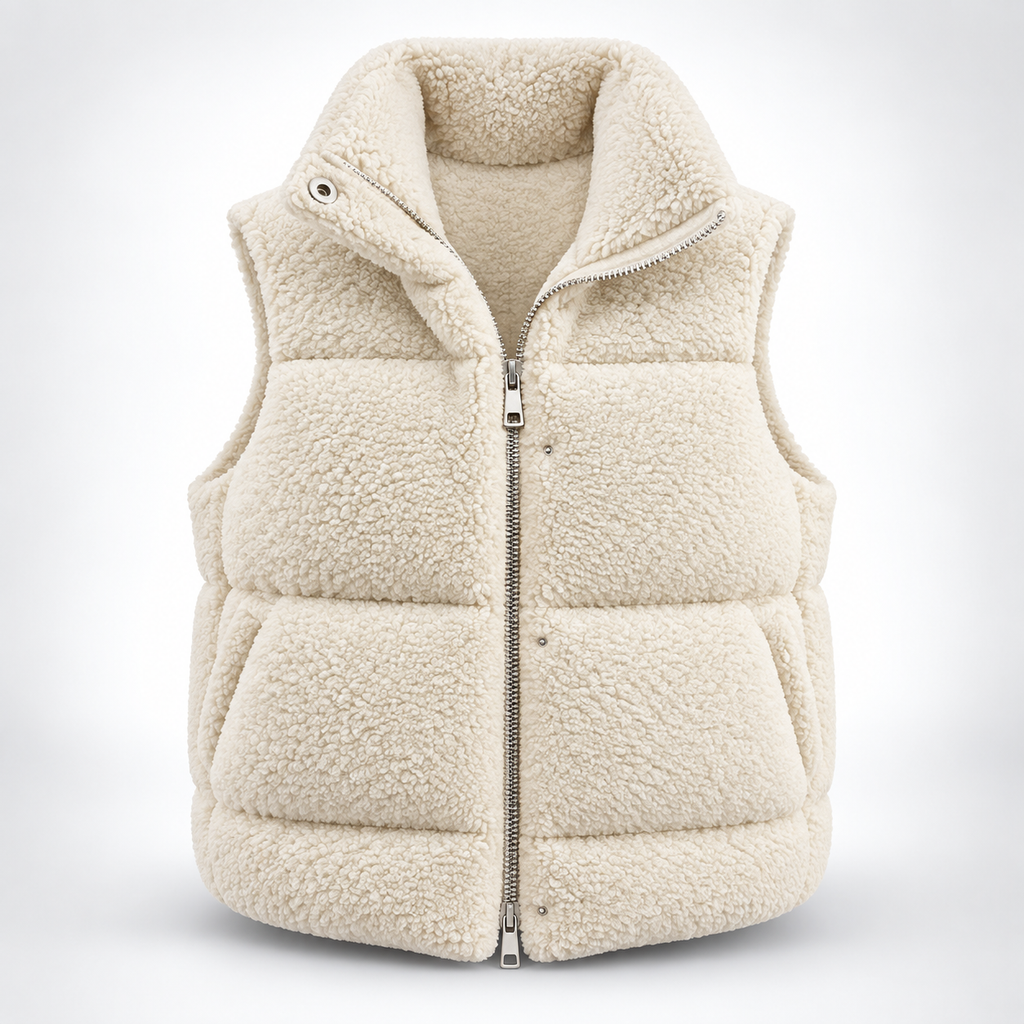 Teddy Sherpa Vest Luxury White