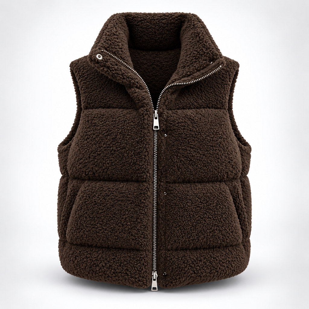Chocolate Teddy Sherpa Vest Luxury