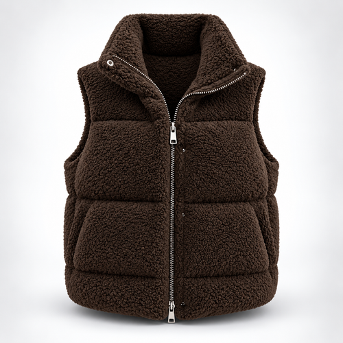 Chocolate Teddy Sherpa Vest Luxury